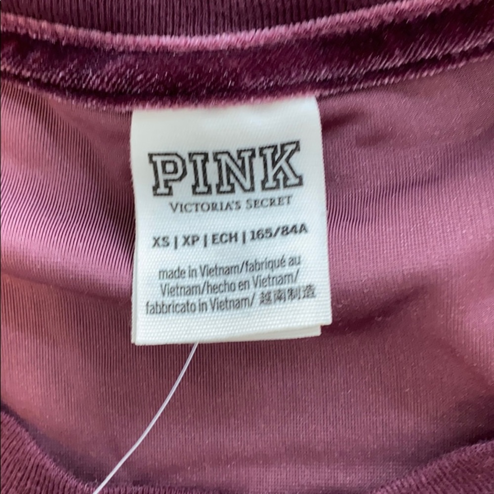 NWOT PINK short sleeve velvet crop - Picture 4 of 5